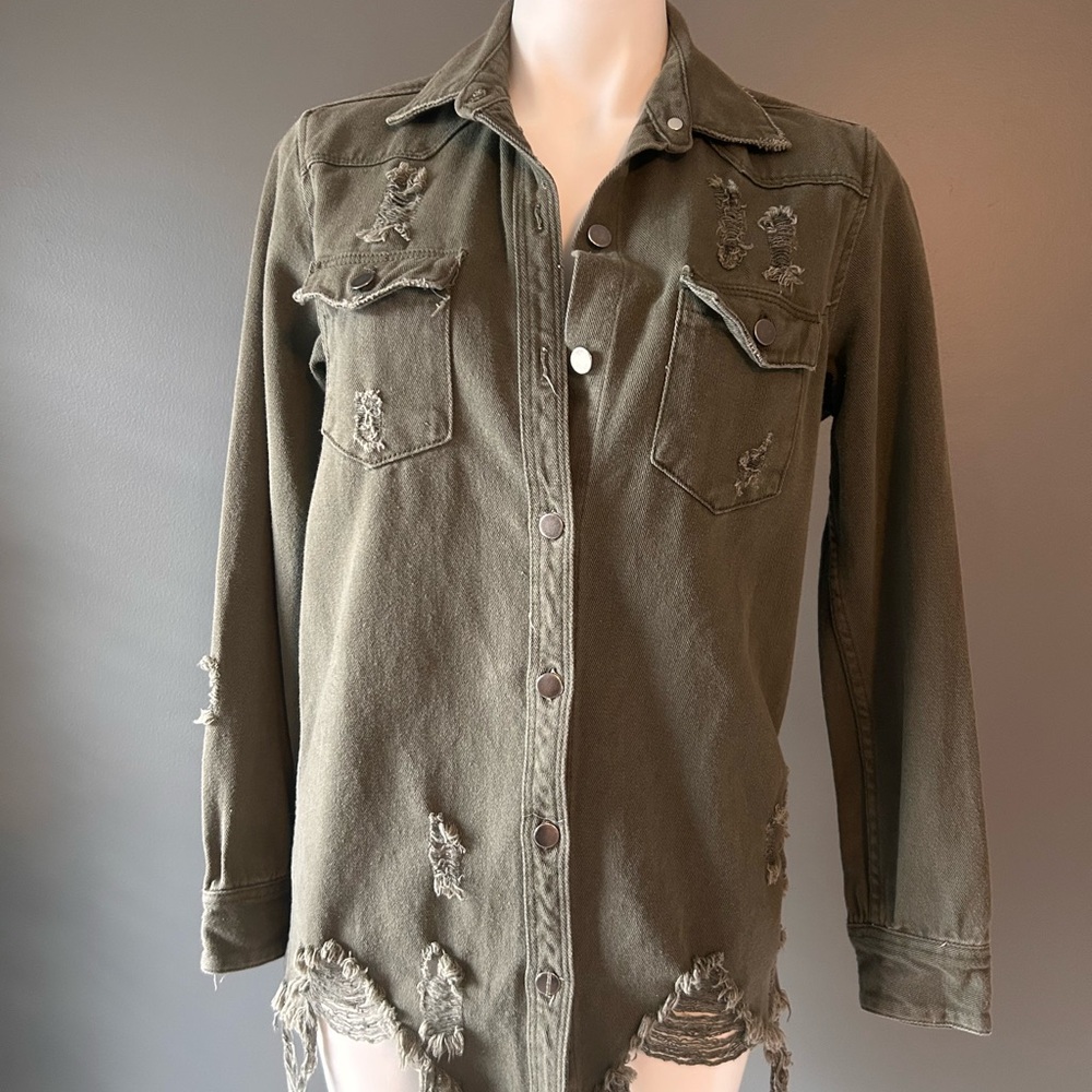 American Bazi Olive Denim Jacket